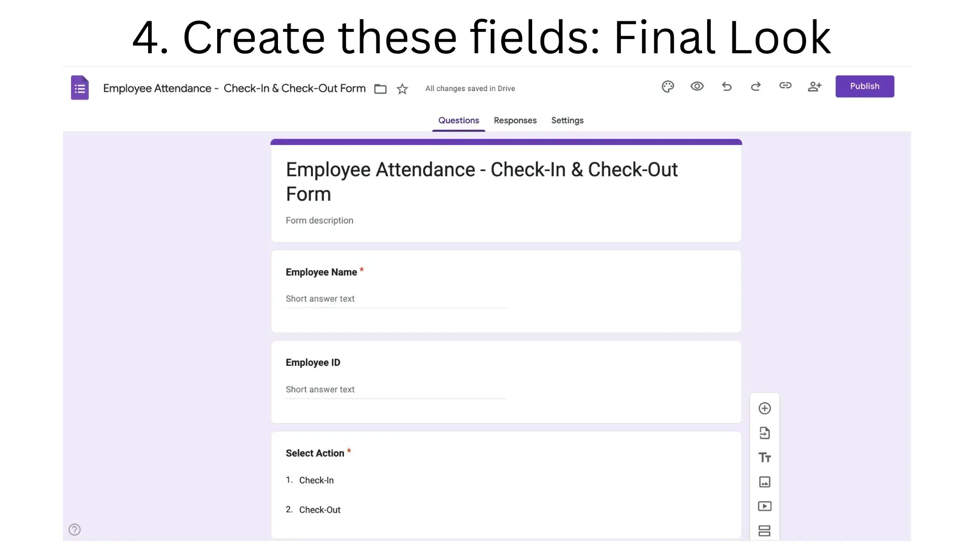 Create these fields- final look
