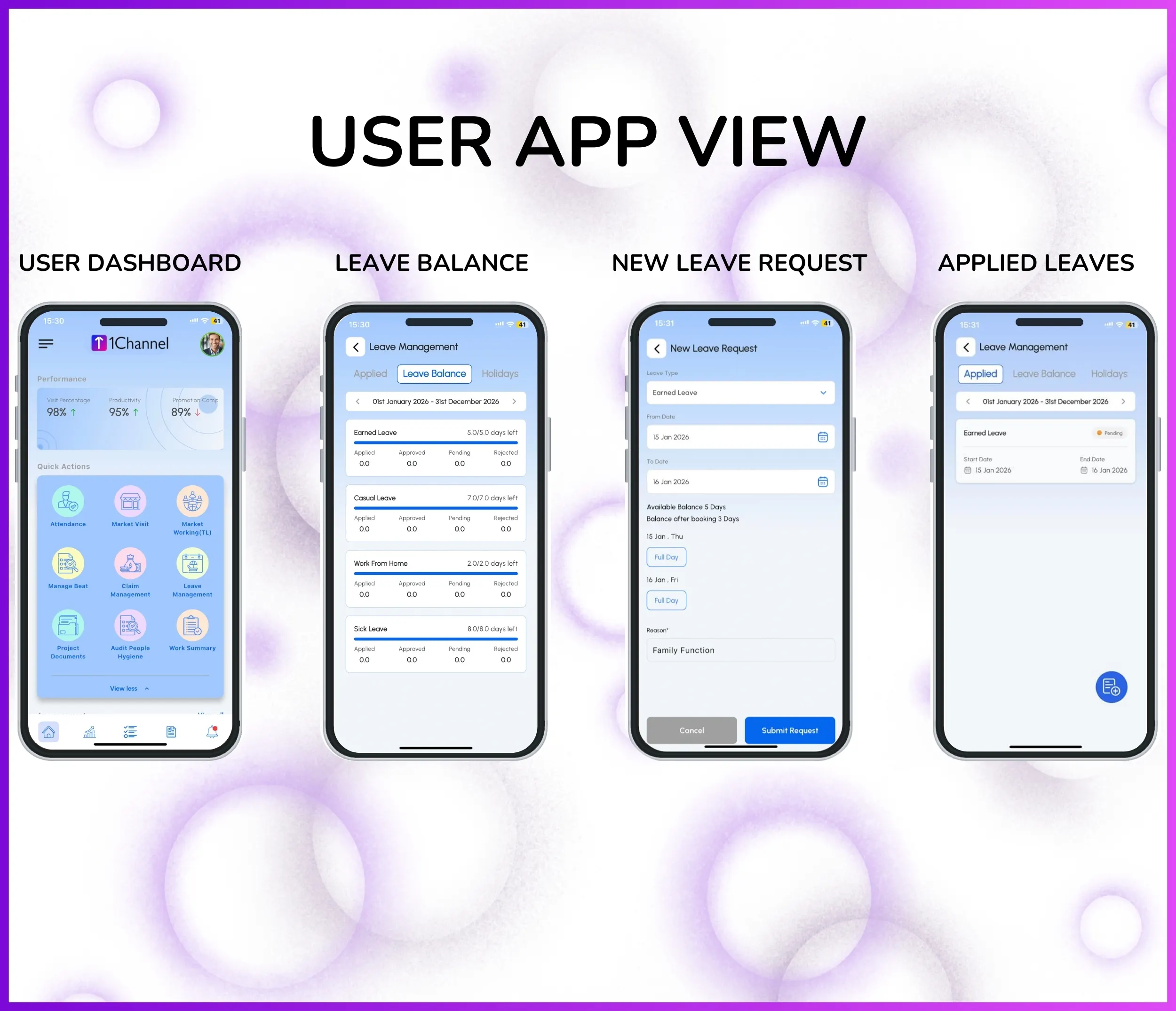 Leave Application Mobile Interface