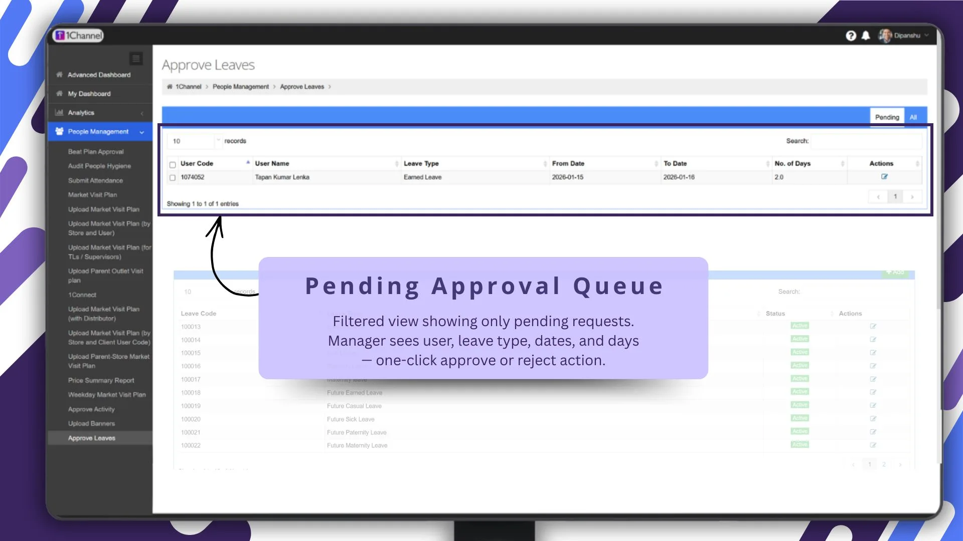 One-Click Approval Queue for Managers