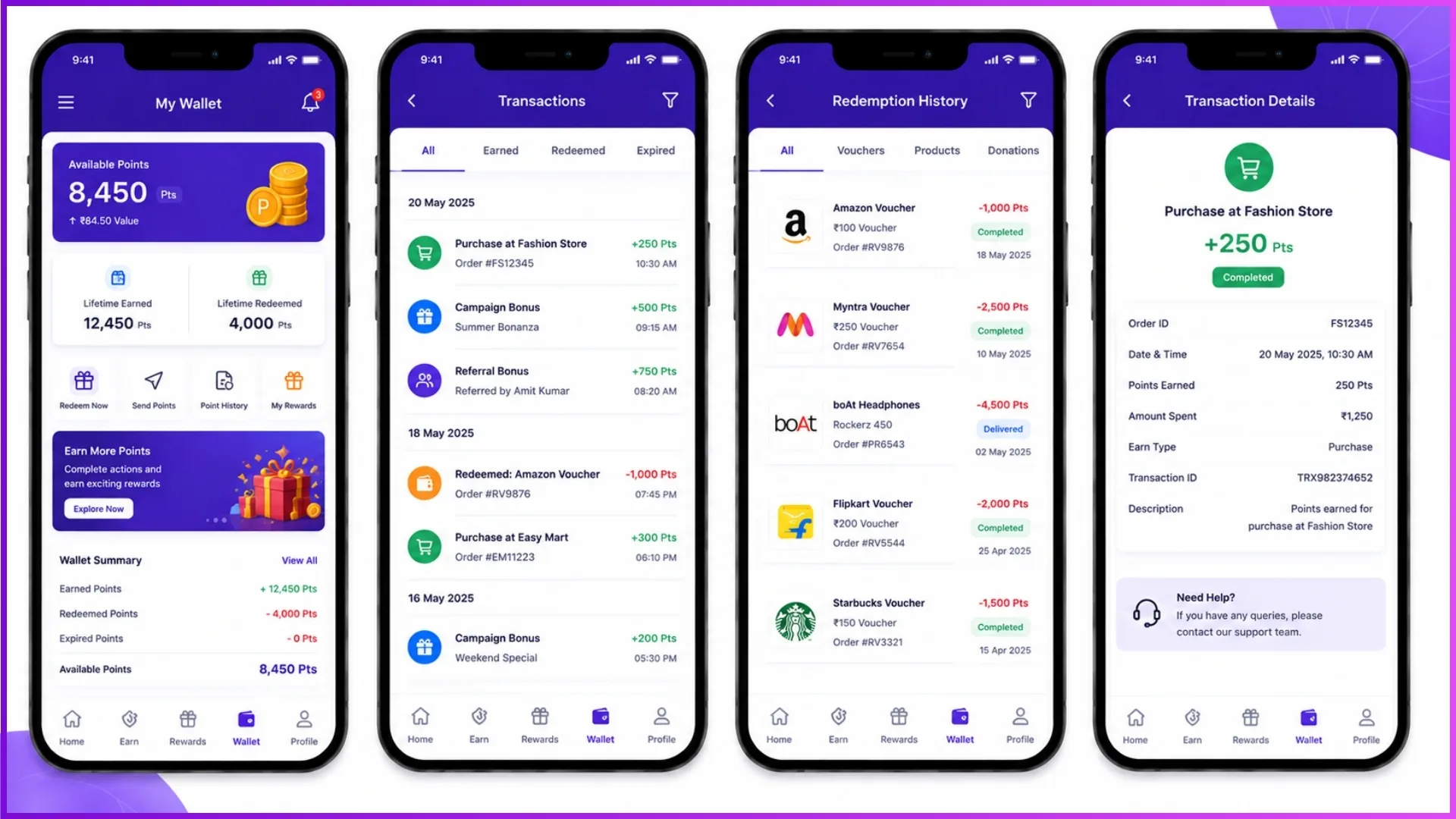 Transparent loyalty wallet and transaction tracking within the mobile application