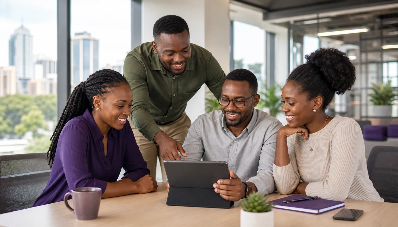 Kenyan professionals collaborating in a modern Nairobi office