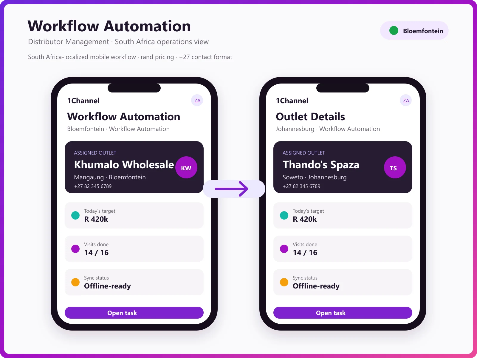 Workflow automation software mobile app showing pending approvals, notification triggers, and approval status