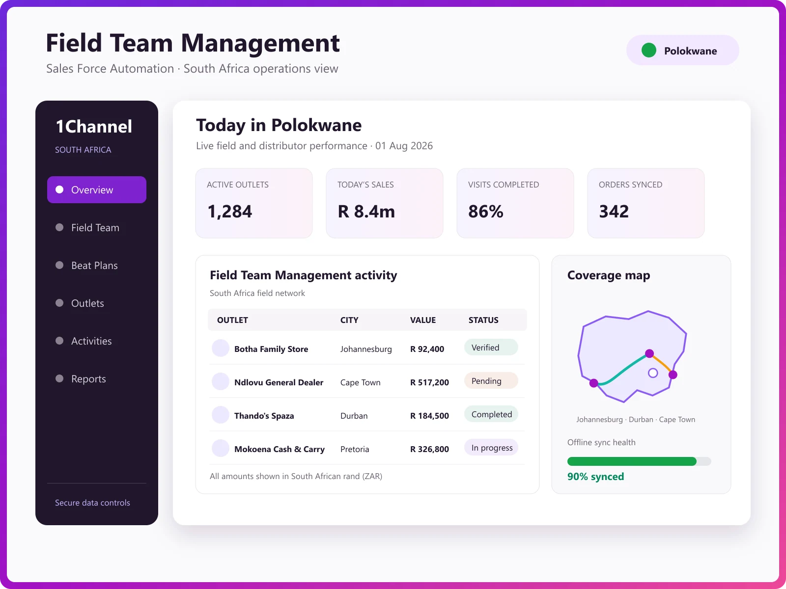 Admin dashboard with user management